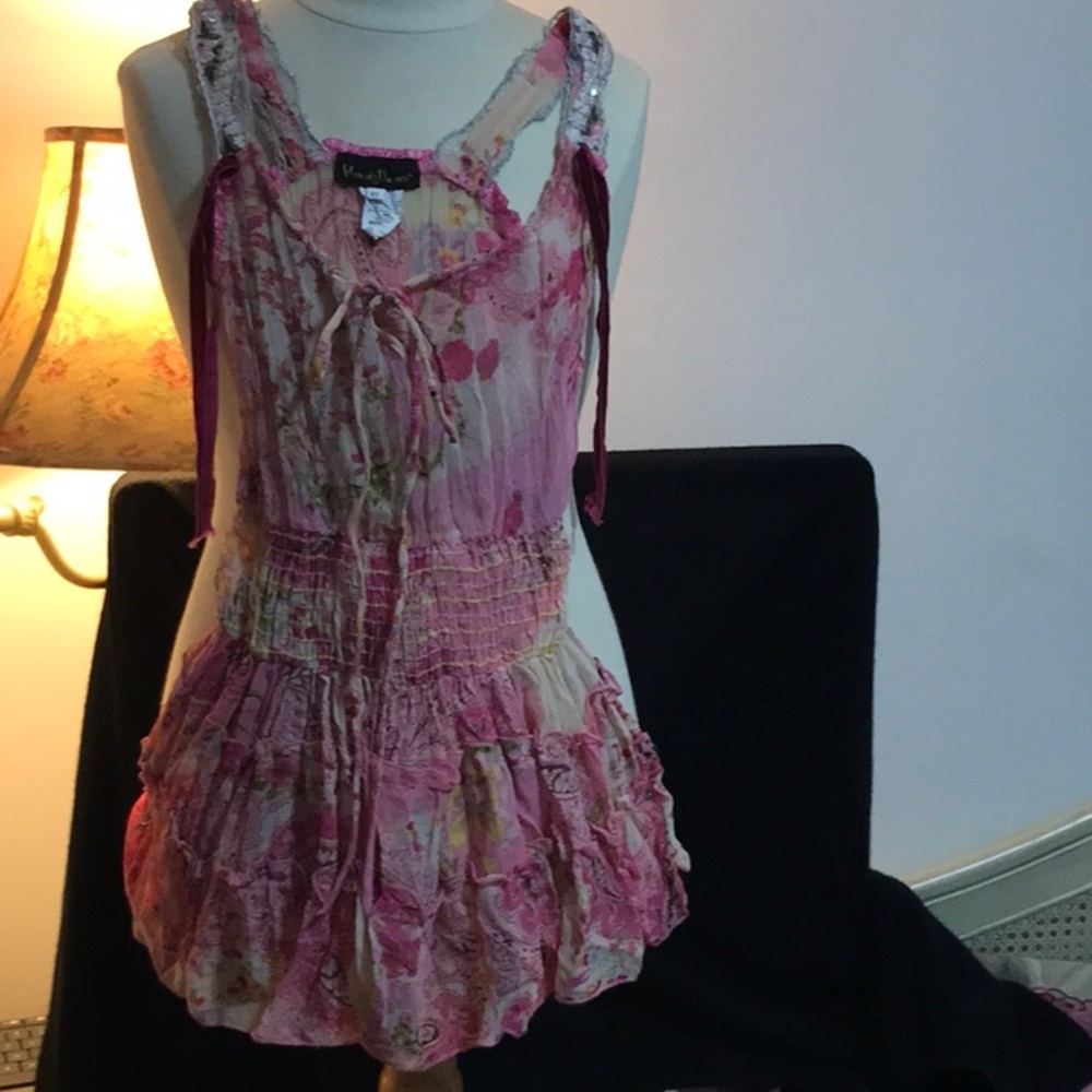 Hannah Banana Pink and Cream Floral Dress